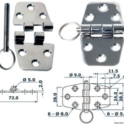 Cerniera nodo sporgente 72x38,5 mm